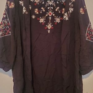 Embroidered cardigan type top
